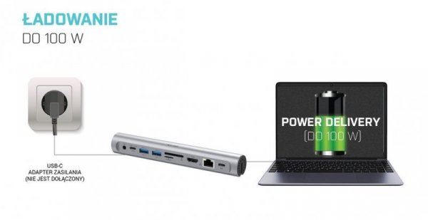 i-tec Zestaw stacja dokująca + podstawka Metal Cooling Pad for notebooks (up-to 15.6) with USB-C  Docking Station (Power Deliver