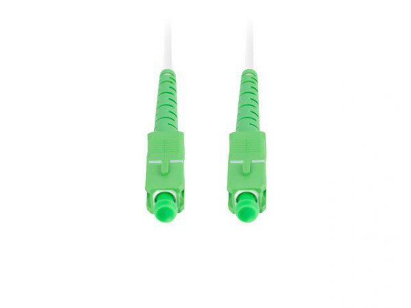 Lanberg Patchcord światłowodowy Sm Sc/Apc-Sc/Apc Simplex 3.0mm 15M biały