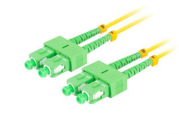 Lanberg Patchcord światłowodowy Sm Sc/Apc-Sc/Apc Duplex 3.0mm 10m żółty
