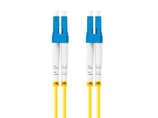 Lanberg Patchcord światłowodowy Sm Lc/Upc-Lc/Upc Duplex 3.0Mm 5M żółty