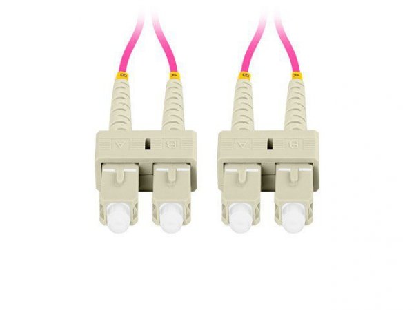 Lanberg Patchcord światłowodowy Mm Sc/Upc-Sc/Upc Duplex 3.0mm 1m fioletowy