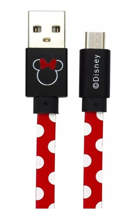 Disney Kabel USB microUSB 1m Minnie kropki czerwony