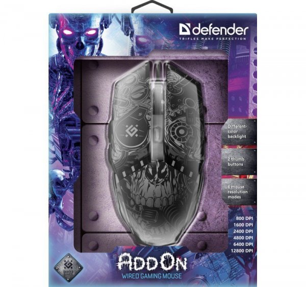 Defender Mysz gamingowa przewodowa Addon GM-702L 12800 dpi 6P