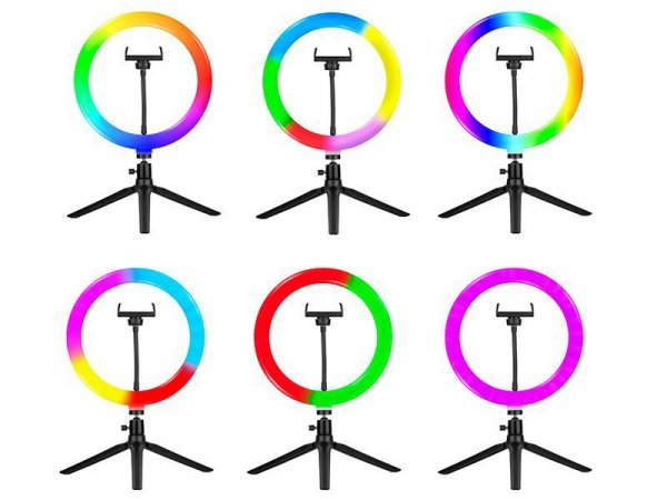 Tracer Lampa pierścieniowa RGB RING 26 cm ze statywem