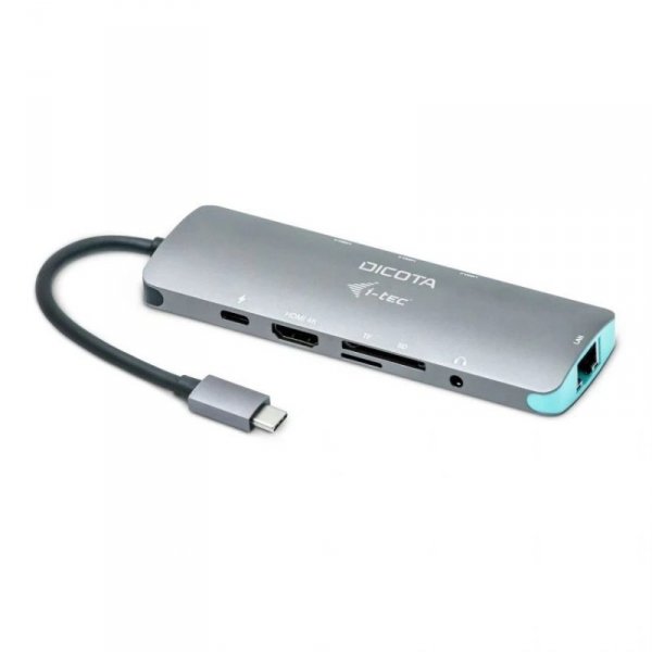 DICOTA Stacja dokująca USB-C Przenośna 8-in-1 4K HDMI PD 100W