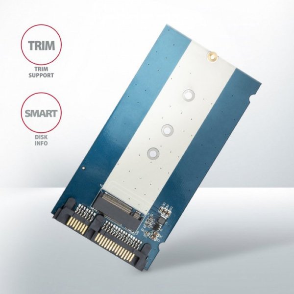 AXAGON RSS-M2B Wewnętrzna obudowa 2.5&quot; z interfejsem SATA dla dysków M.2 SATA SSD, czarna