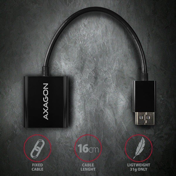 AXAGON RVD-VGN Adapter DisplayPort -&gt; VGA FullHD 1920x1200