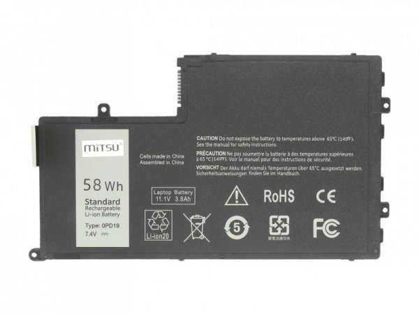 Mitsu Bateria do Dell Inspiron 15 (5542), 14 (5445) 7600 mAh (58 Wh) 7.4 - 7.6 Volt
