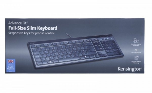 Kensington Klawiatura Advance Fit Full Size Wired Slim Keyboard UK