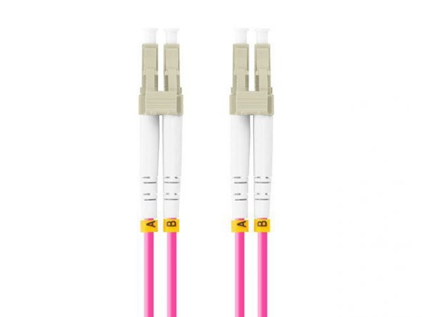 Lanberg Patchcord światłowodowy MM LC/UPC-LC/UPC DUPLEX 3.0MM OM4 50/125 LSZH 20m fioletowy