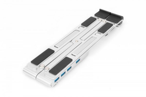 Digitus Podstawka przenośna ze zintegrowanym koncentratorem USB-C, 5 portów, na laptop 10&quot; - 17&quot; 5 kątów regulacji