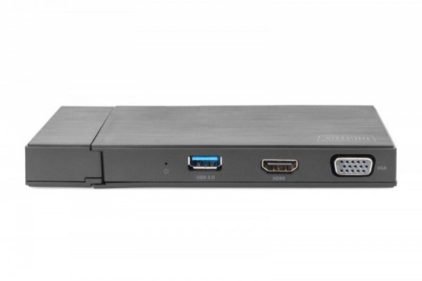 Digitus Stacja dokująca USB 3.0 Typ A, 7-portów, 4K 30Hz, HDMI, VGA, 2x USB 3.0, SD microSD, RJ45