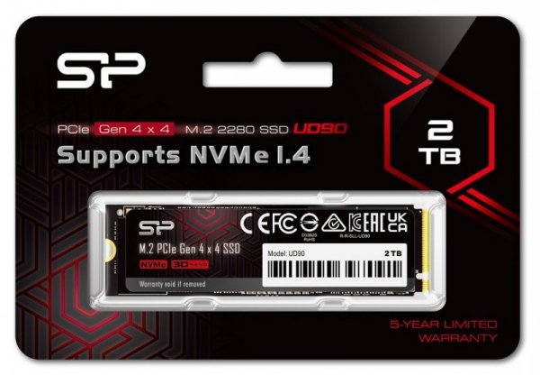 Silicon Power Dysk SSD UD90 2TB PCIe M.2 2280 NVMe Gen 4x4 5000/4800 MB/s