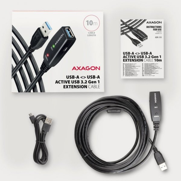 AXAGON ADR-310 USB 3.0 A-M -&gt; A-F aktywny kabel przedłużacz/wzmacniacz 10m