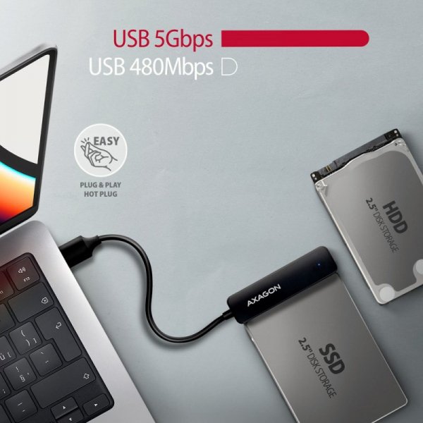AXAGON ADSA-FP2A Adapter USB-A 5Gbps SATA 6G 2.5&quot; HDD/SSD FASTPort2