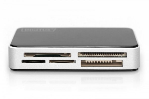 Digitus Czytnik kart 6-portowy USB 2.0, uniwersalny, Czarno-srebrny