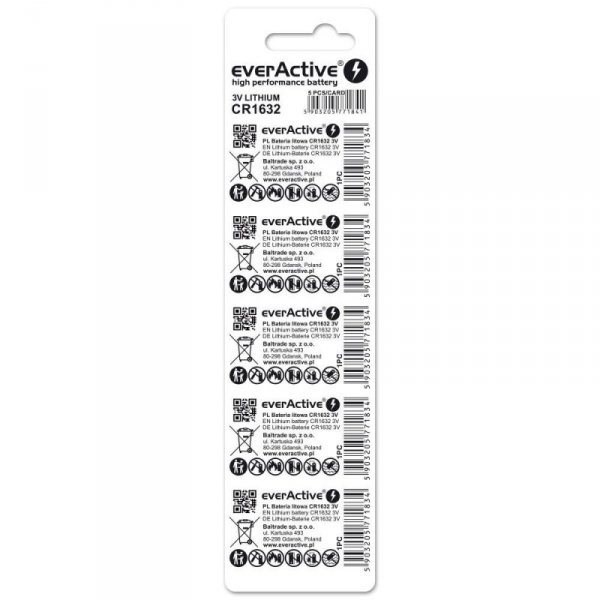 everActive Baterie litowe mini CR1632 blister 5 sztuk