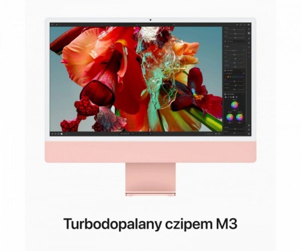 Apple iMac 24 cale: M3 8/8, 8GB, 256GB SSD - Różowy