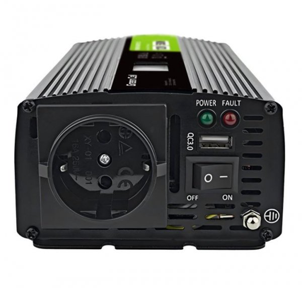 Green Cell Przetwornica LCD 12V 500W/1000W Czysty sinus z wywietlaczem