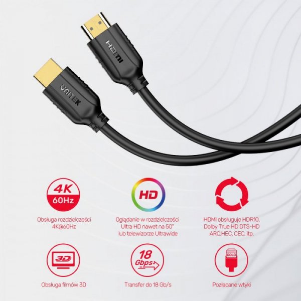 Unitek Kabel HDMI 2.0 4K 60HZ ; 10m ; C11079BK-10M