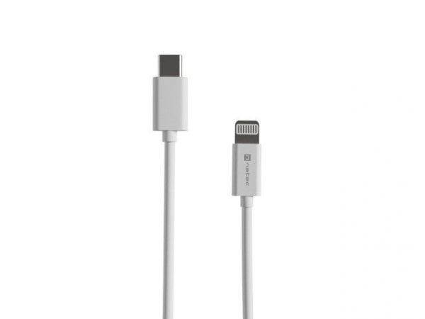 Natec Kabel Lightning (M)-&gt;USB-C(M) 2m MFI Prati Biały