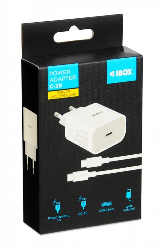 iBOX Ładowarka sieciowa C39W USB-C