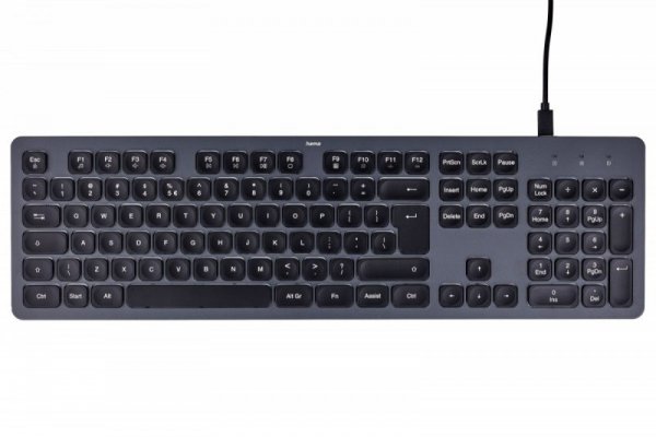 Hama Klawiatura CK-400 przewodowa Czarno-szara