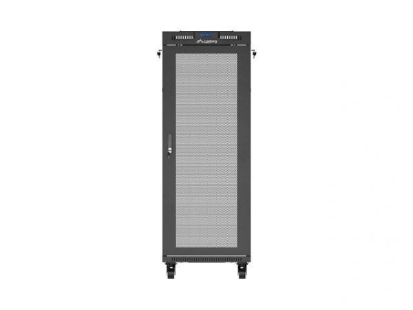Lanberg Szafa instalacyjna rack stojąca 19 cali 32U 600x800 drzwi perforowane LCD czarna (Flat pack)