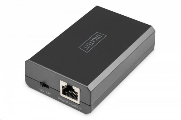 Digitus Gigabit Ethernet Splitter PoE++ 802.3af/at/bt RJ45/DC 12V/4,2A lub 24V/2.1A 50W dla urządzeń bez PoE
