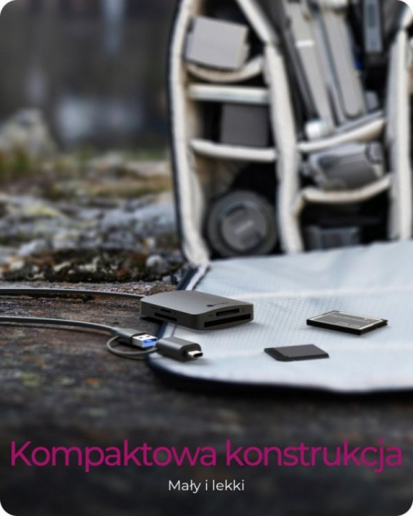 IcyBox Czytnik Kart CF,TF,SD,microSD, Type-C+A, IB-CR302-CU3