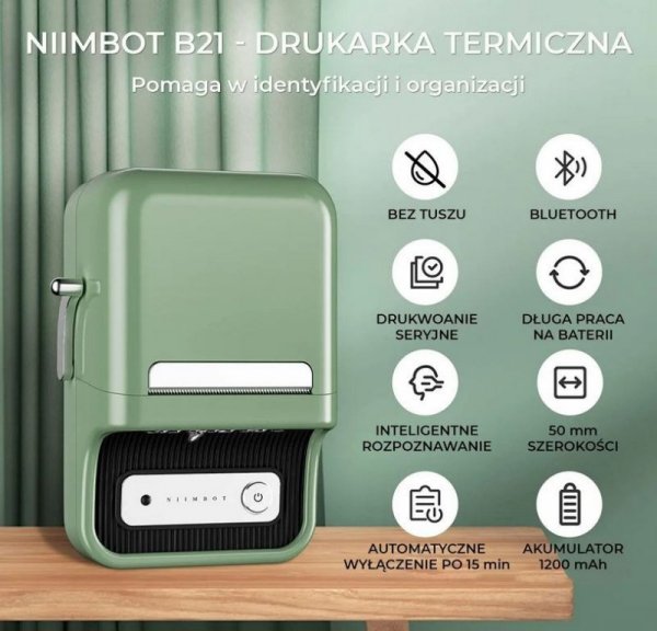 Niimbot Drukarka etykiet B21S zielona