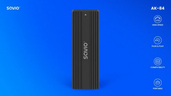Savio Obudowa na dysk zewnętrzny M.2 SSD NVMe & NGFF Combo  AK-84