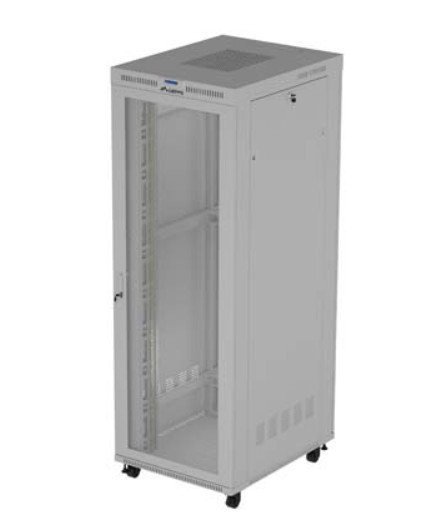 Lanberg Szafa instalacyjna rack stojąca 19 cali 47U 800x1000 szara drzwi perforowane LCD (flat pack) V2
