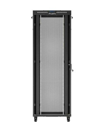 Lanberg Szafa instalacyjna rack stojąca 19 cali 47U 800x1200 czarna drzwi    perforowane LCD (flat pack) V2