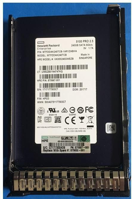 Hewlett Packard Enterprise SSD 240GB SFF SATA RI DS SC
