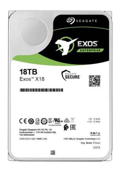 Seagate EXOS X18 18TB SAS 3.5IN  7200RPM Enterprise  ST18000NM004J, 3.5", 18000 GB, 7200 RPM