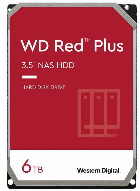 Western Digital WD Red Plus NAS Hard Drive  WD60EFRX - Hard drive 6 TB  internal 3.5" SATA 6Gb/s buffer: 64 MB for My Cloud