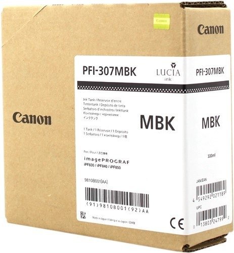 Tusz Canon PFI-307MBK matt black 330ml do iPF830 iPF840 iPF850