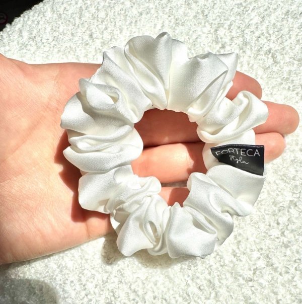 Scrunchie Gumka do włosów WHITE rozmiar mini