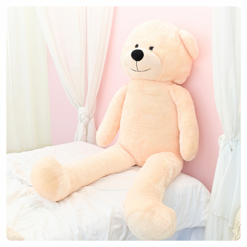 DUŻY MIŚ PLUSZOWY 220cm PLUSZAK MASKOTKA GIGANT - JASNY BEŻ