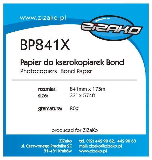 Papier w roli do ksero Yvesso Bond 841x175m 80g BP841X
