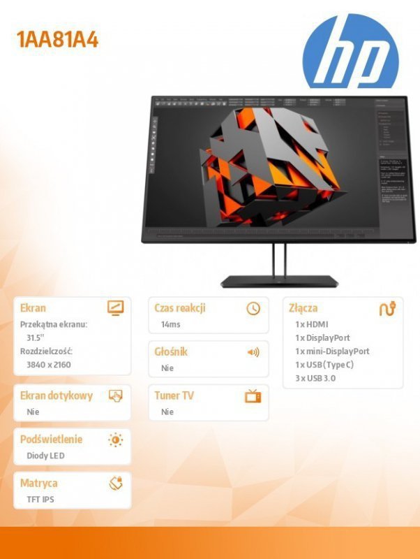 HP Inc. Monitor 31.5 cala Z32 4H UHD 1AA81A4