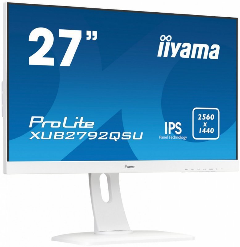 IIYAMA Monitor 27 XUB2792QSU-W1 IPS,WQHD,PIVOT,HDMI,DP,USB, BIALY.
