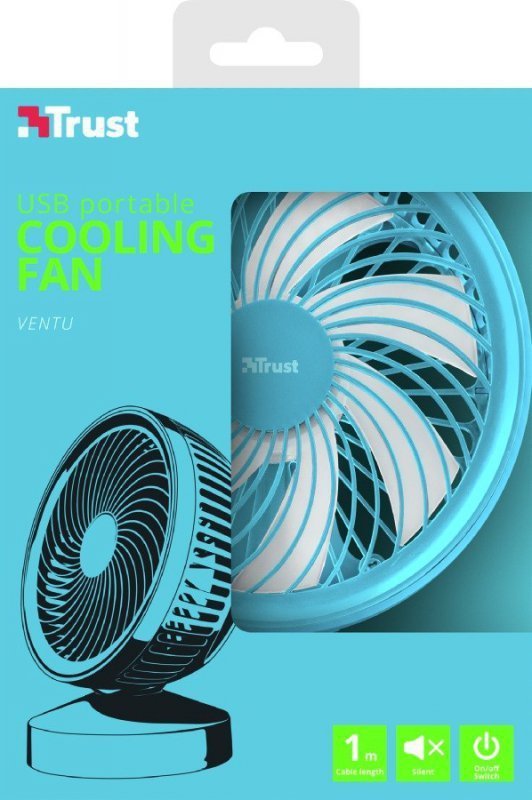 Trust Wentylator Ventu USB - neonowy niebieski