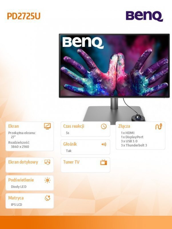 Benq Monitor 27 PD2725U LED 5ms^4K^IPS^HDMI^DP^USB