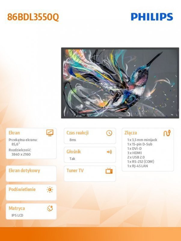 Philips Monitor 86BDL3550Q 86 Public Display