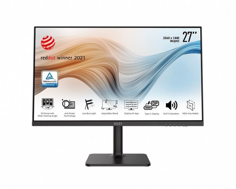 MSI Monitor 27 cali Modern MD271QP FLAT^LED^WQHD^NonTouch^75Hz^czarny