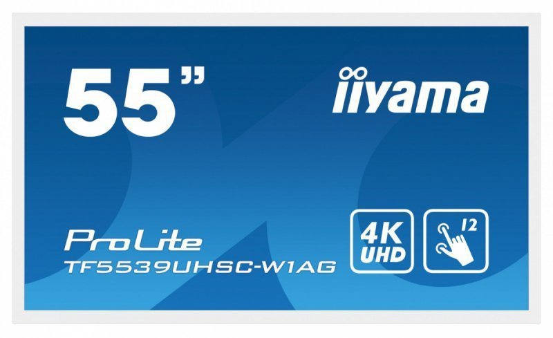 IIYAMA Monitor 55 cali TF5539UHSC-W1AG IPS,24^7,4K,IP54,500cd,7H,POJ.15p,LAN
