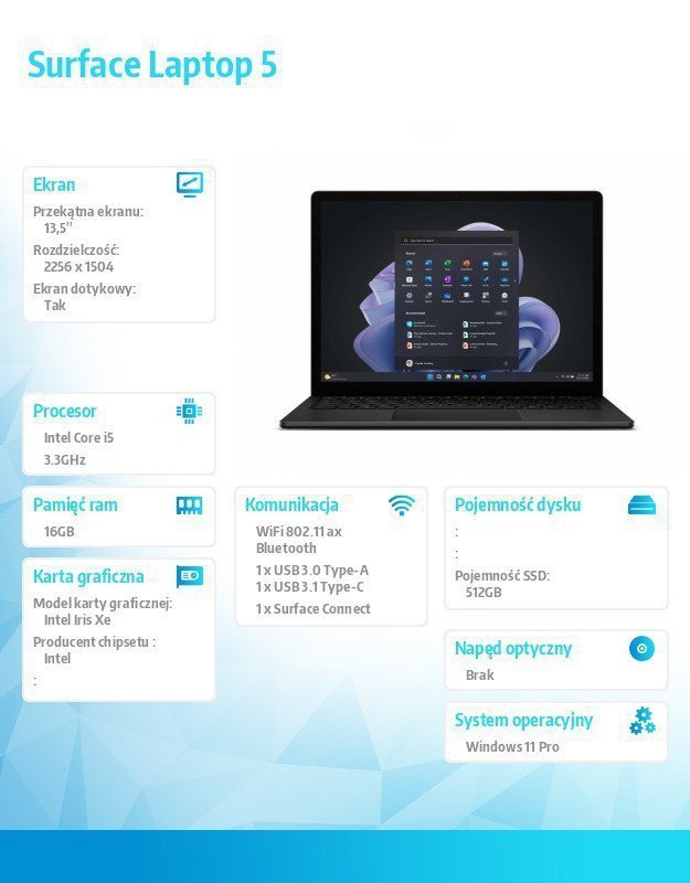 Microsoft Laptop 5 W11Pro i5-1245U^16GB^512GB^13.5"^Black^R8P-00032