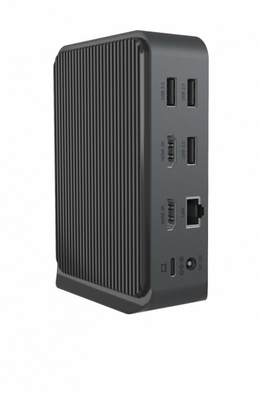 IcyBox Stacja dokująca IB-DK2261AC 13w1 USB Type-C,7xUSB,czytnik kart,Audio in^out,LAN,HDMI